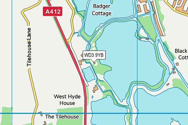 WD3 9YB map - OS VectorMap District (Ordnance Survey)