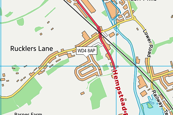 WD4 8AP map - OS VectorMap District (Ordnance Survey)