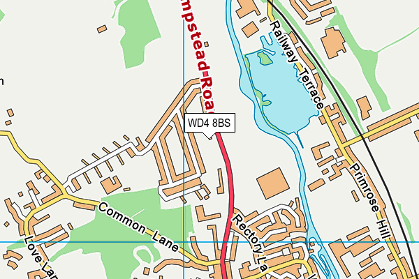 WD4 8BS map - OS VectorMap District (Ordnance Survey)