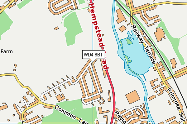 WD4 8BT map - OS VectorMap District (Ordnance Survey)