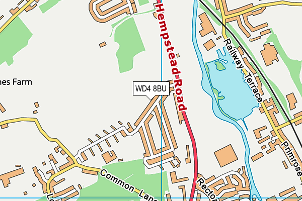 WD4 8BU map - OS VectorMap District (Ordnance Survey)
