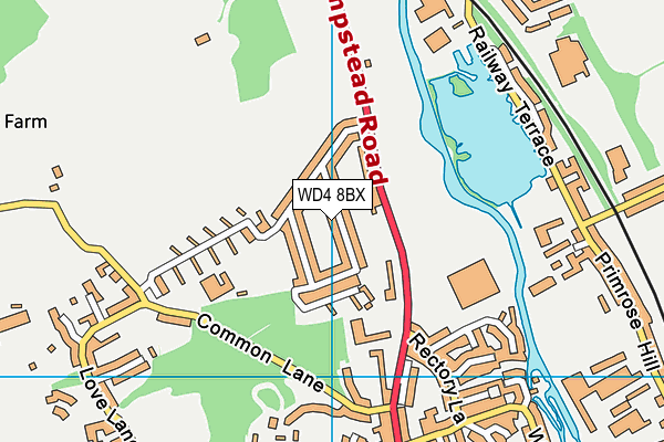 WD4 8BX map - OS VectorMap District (Ordnance Survey)