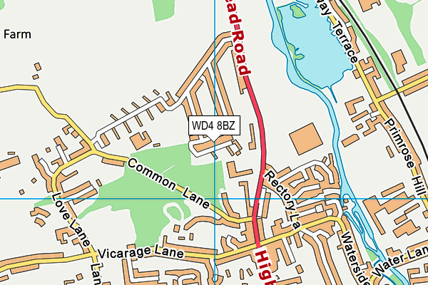 WD4 8BZ map - OS VectorMap District (Ordnance Survey)