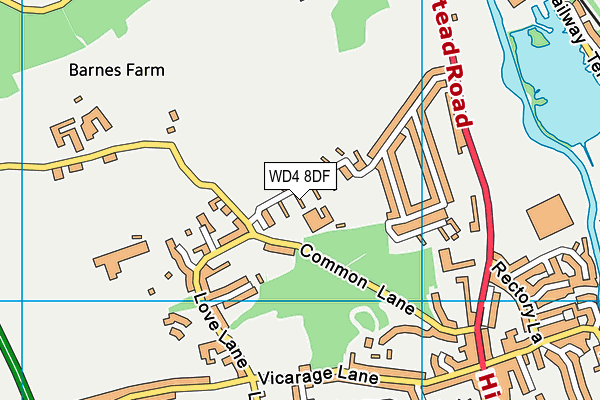 WD4 8DF map - OS VectorMap District (Ordnance Survey)