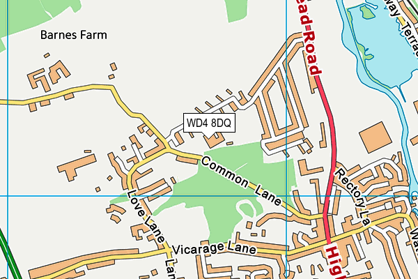 Kings Langley Primary School map (WD4 8DQ) - OS VectorMap District (Ordnance Survey)