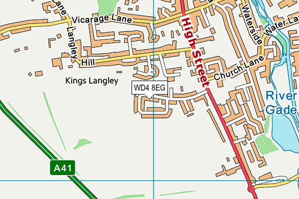 WD4 8EG map - OS VectorMap District (Ordnance Survey)