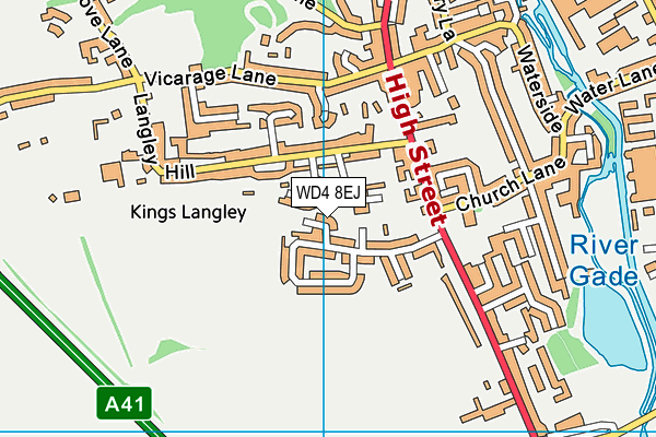 WD4 8EJ map - OS VectorMap District (Ordnance Survey)