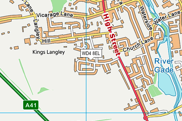 WD4 8EL map - OS VectorMap District (Ordnance Survey)