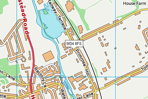 WD4 8FS map - OS VectorMap District (Ordnance Survey)