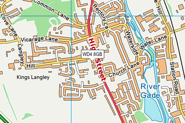 WD4 8GB map - OS VectorMap District (Ordnance Survey)