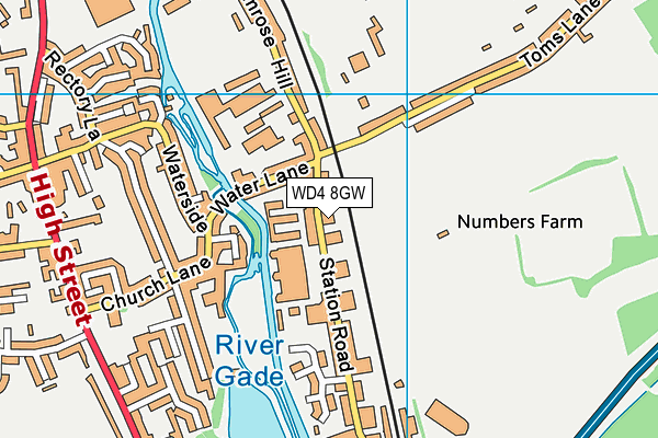 Map of UNIT 9, KINGS LANGLEY LTD at district scale