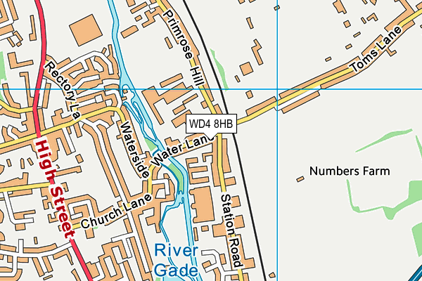 WD4 8HB map - OS VectorMap District (Ordnance Survey)