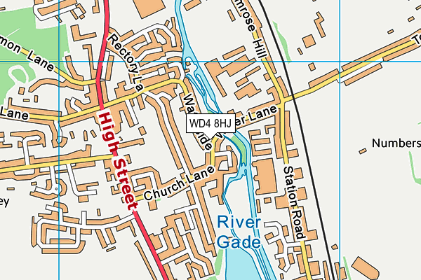 WD4 8HJ map - OS VectorMap District (Ordnance Survey)