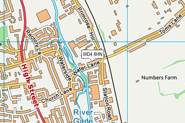 WD4 8HN map - OS VectorMap District (Ordnance Survey)