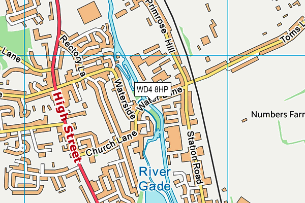 WD4 8HP map - OS VectorMap District (Ordnance Survey)