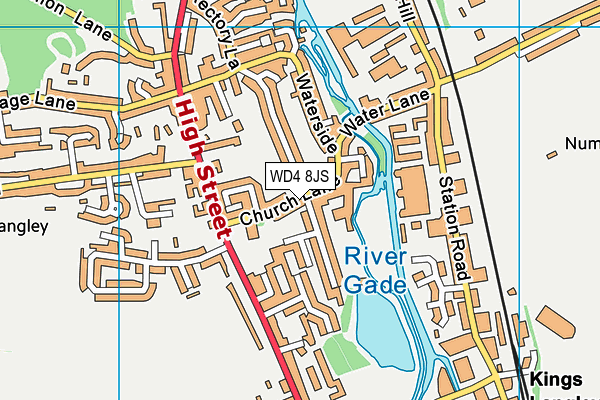 WD4 8JS map - OS VectorMap District (Ordnance Survey)