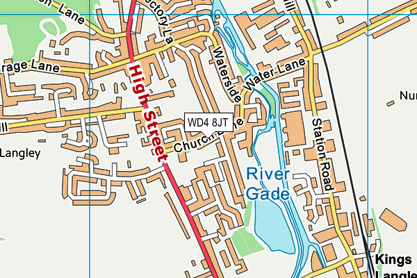 WD4 8JT map - OS VectorMap District (Ordnance Survey)