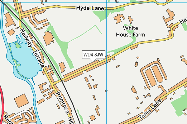 WD4 8JW map - OS VectorMap District (Ordnance Survey)
