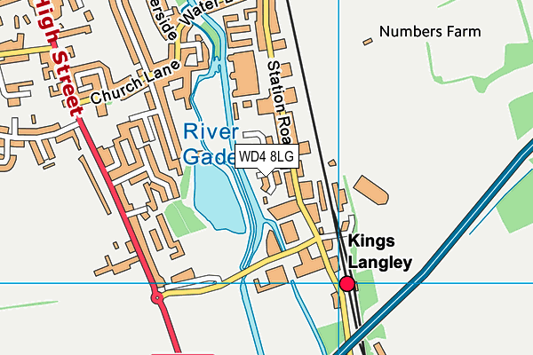 WD4 8LG map - OS VectorMap District (Ordnance Survey)
