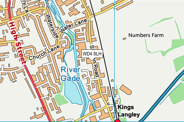 WD4 8LH map - OS VectorMap District (Ordnance Survey)