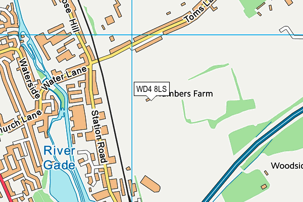WD4 8LS map - OS VectorMap District (Ordnance Survey)