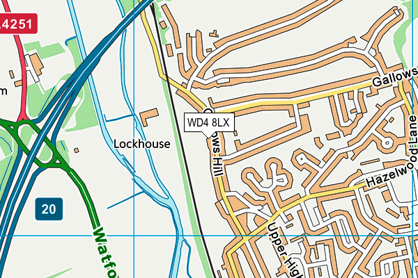 WD4 8LX map - OS VectorMap District (Ordnance Survey)