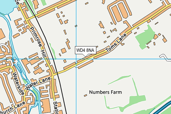 WD4 8NA map - OS VectorMap District (Ordnance Survey)