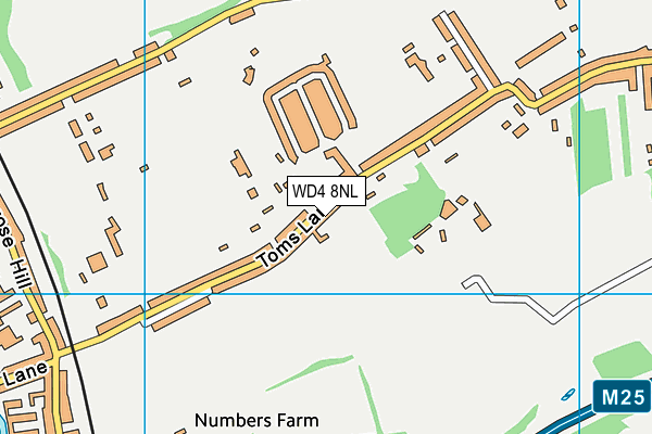 WD4 8NL map - OS VectorMap District (Ordnance Survey)
