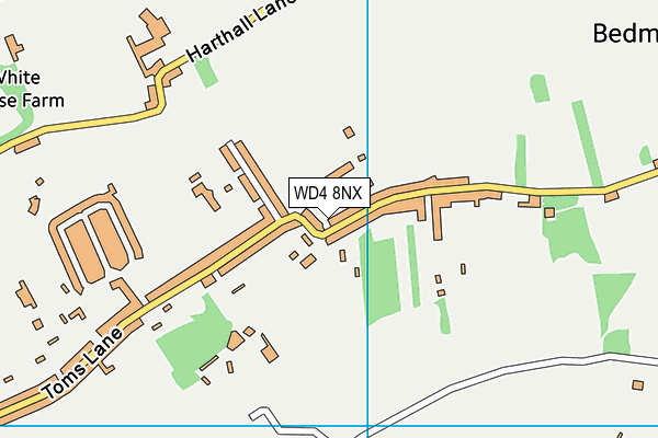 WD4 8NX map - OS VectorMap District (Ordnance Survey)