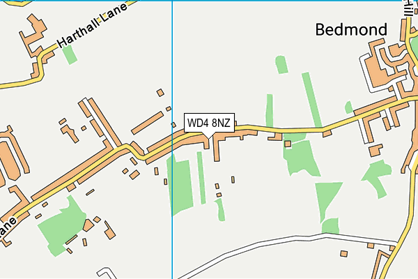 WD4 8NZ map - OS VectorMap District (Ordnance Survey)