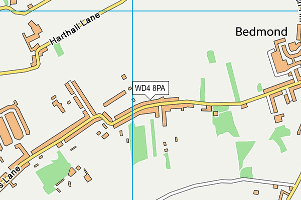 WD4 8PA map - OS VectorMap District (Ordnance Survey)