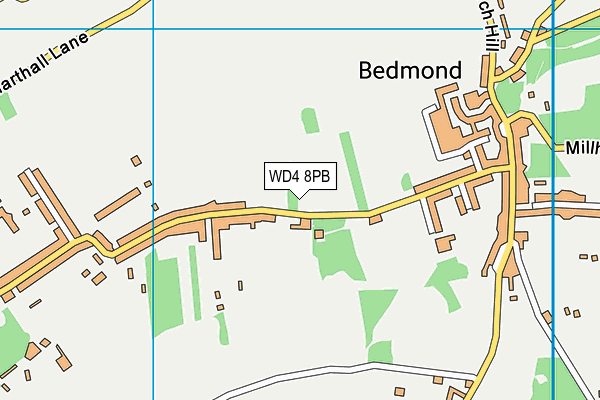 WD4 8PB map - OS VectorMap District (Ordnance Survey)
