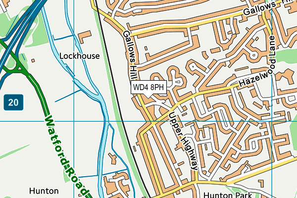 WD4 8PH map - OS VectorMap District (Ordnance Survey)