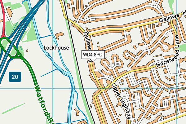 WD4 8PQ map - OS VectorMap District (Ordnance Survey)
