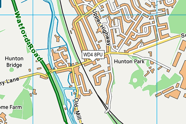 WD4 8PU map - OS VectorMap District (Ordnance Survey)