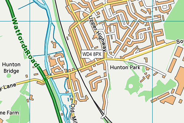 WD4 8PX map - OS VectorMap District (Ordnance Survey)