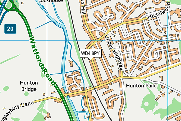 WD4 8PY map - OS VectorMap District (Ordnance Survey)