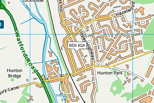 WD4 8QA map - OS VectorMap District (Ordnance Survey)