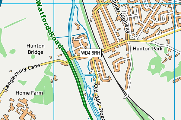 WD4 8RH map - OS VectorMap District (Ordnance Survey)
