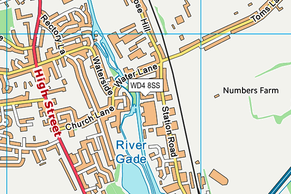 WD4 8SS map - OS VectorMap District (Ordnance Survey)