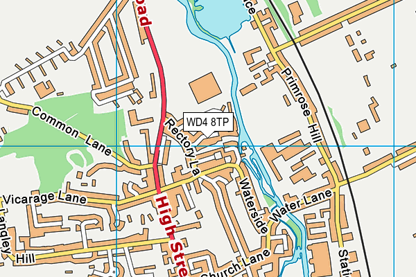 WD4 8TP map - OS VectorMap District (Ordnance Survey)