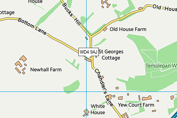 WD4 9AJ map - OS VectorMap District (Ordnance Survey)