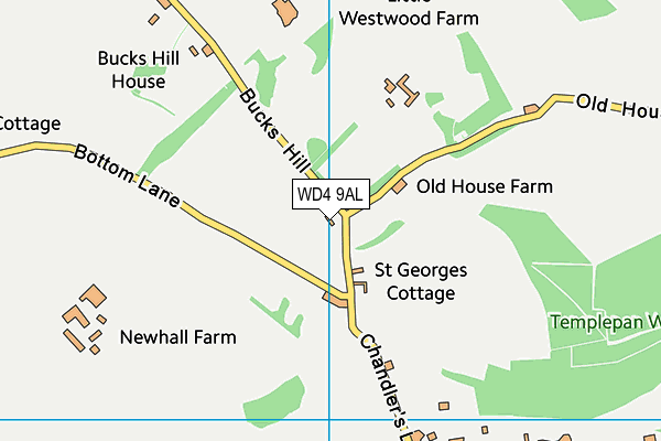 WD4 9AL map - OS VectorMap District (Ordnance Survey)