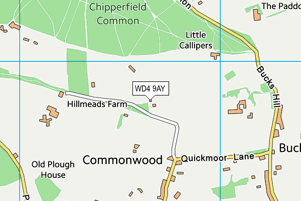 WD4 9AY map - OS VectorMap District (Ordnance Survey)