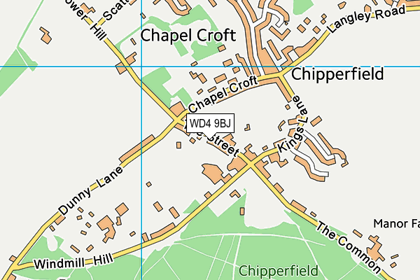 WD4 9BJ map - OS VectorMap District (Ordnance Survey)