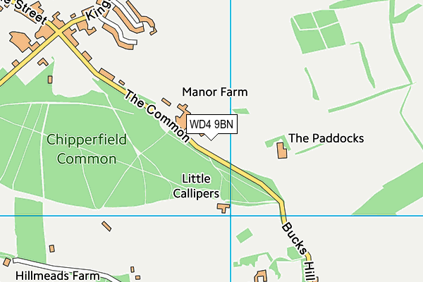 WD4 9BN map - OS VectorMap District (Ordnance Survey)