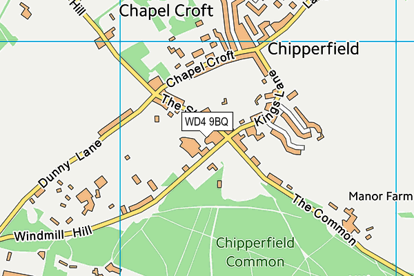 WD4 9BQ map - OS VectorMap District (Ordnance Survey)