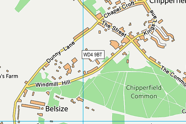 Chipperfield Corinthians Fc map (WD4 9BT) - OS VectorMap District (Ordnance Survey)