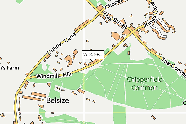 WD4 9BU map - OS VectorMap District (Ordnance Survey)
