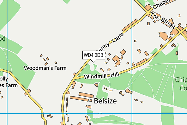 WD4 9DB map - OS VectorMap District (Ordnance Survey)